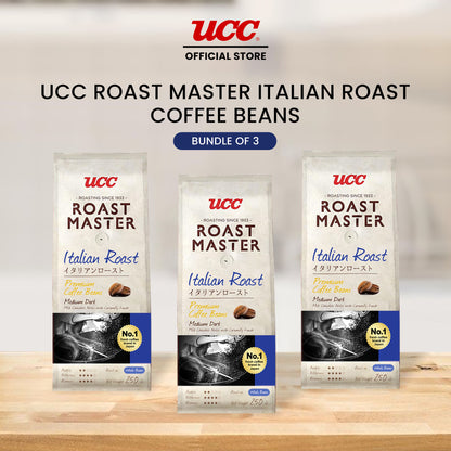 UCC Roast Master Italian Roast Coffee Beans 250g Buy 2, Get 3rd at 20% Off (Bundle of 3)