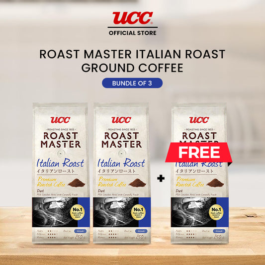 UCC Roast Master Italian Roast Ground Coffee 250g Buy 2, Get 1 Free