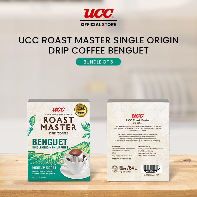 UCC Roast Master Single Origin Drip Coffee Benguet 8g (Bundle of 3)