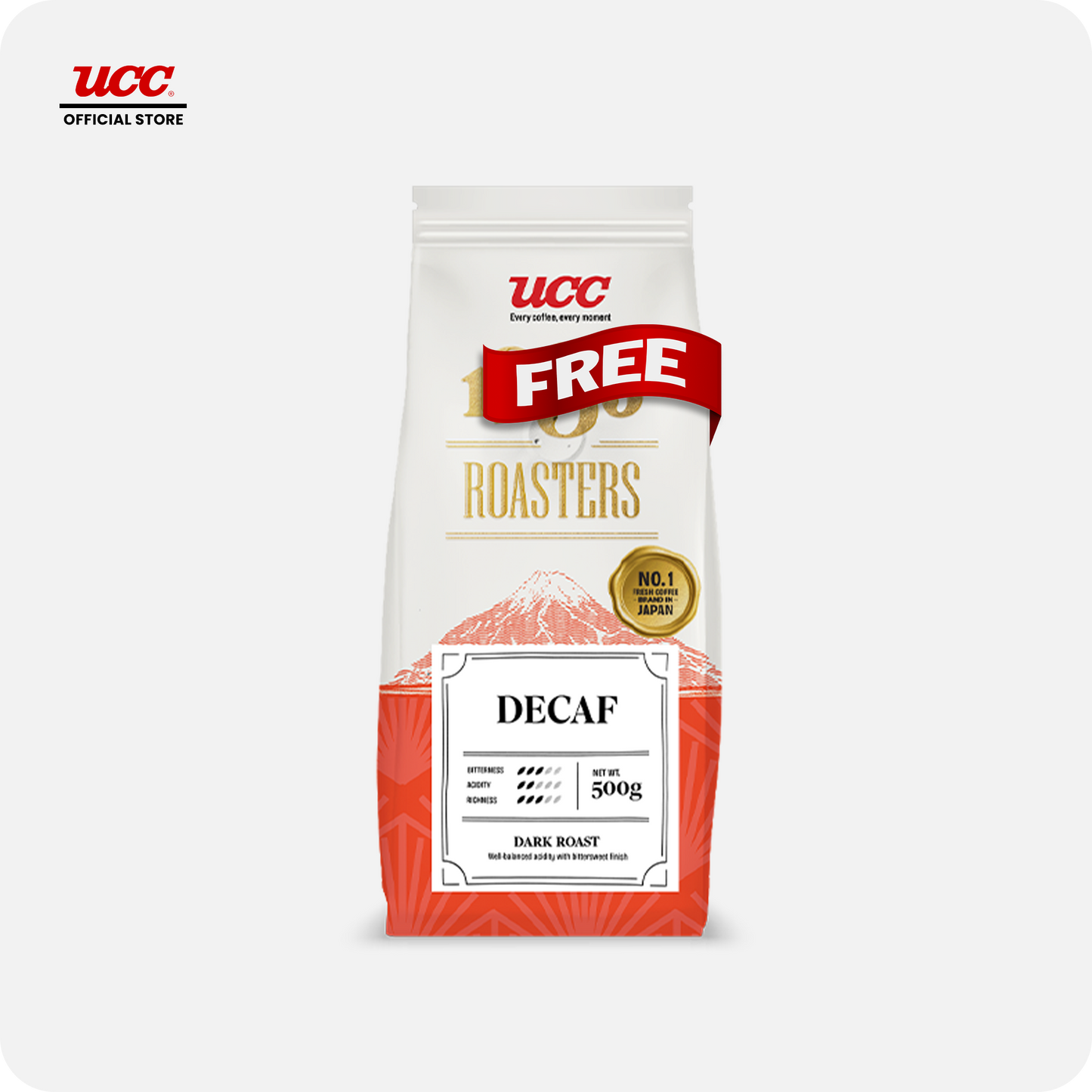 UCC 1933 Roasters Decaf 500g (Bundle of 2)