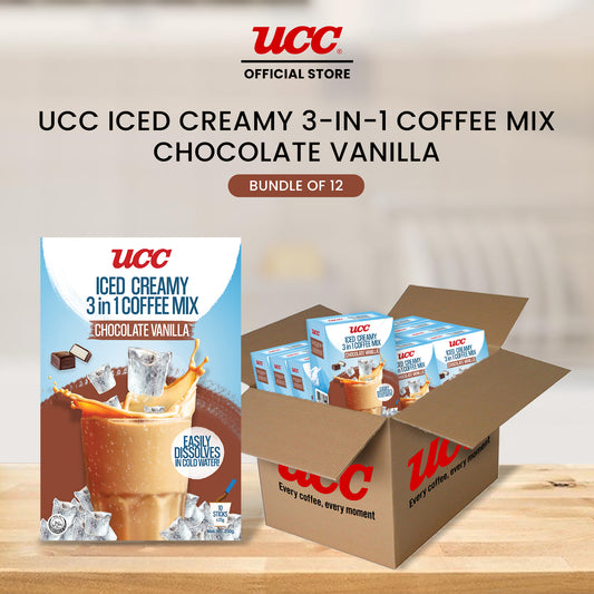 UCC Iced Creamy Chocolate Vanilla 3-in-1 Coffee Mix 25g x 10 (Bundle of 12)
