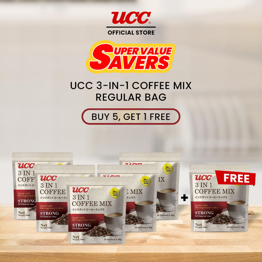 UCC 3-in-1 Coffee Strong Bag 20g x 20 (Bundle of 5) Plus 1 FREE