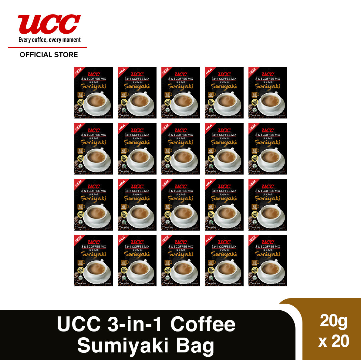 UCC 3-in-1 Sumiyaki Coffee Bag (20g x 20)