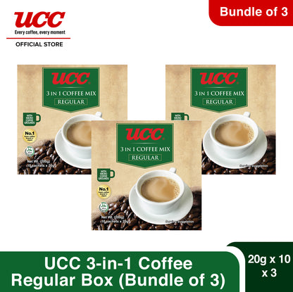 UCC 3-in-1 Coffee Regular Box 20g x 10 x 3 (Bundle of 3)