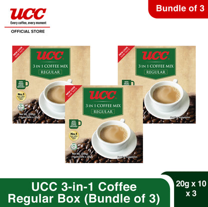 UCC 3-in-1 Coffee Regular Box 20g x 10 x 3 (Bundle of 3)