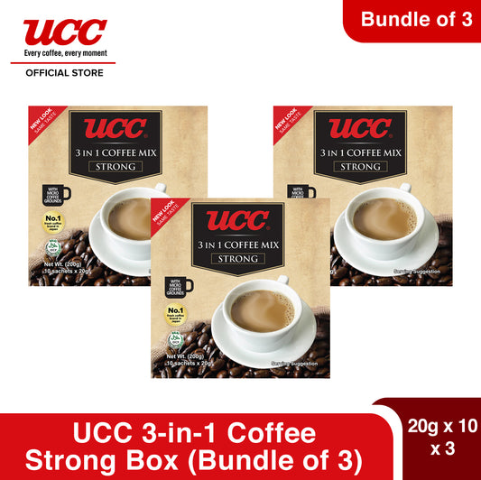 UCC 3-in-1 Coffee Strong Box 20g x 10 x 3 (Bundle of 3)