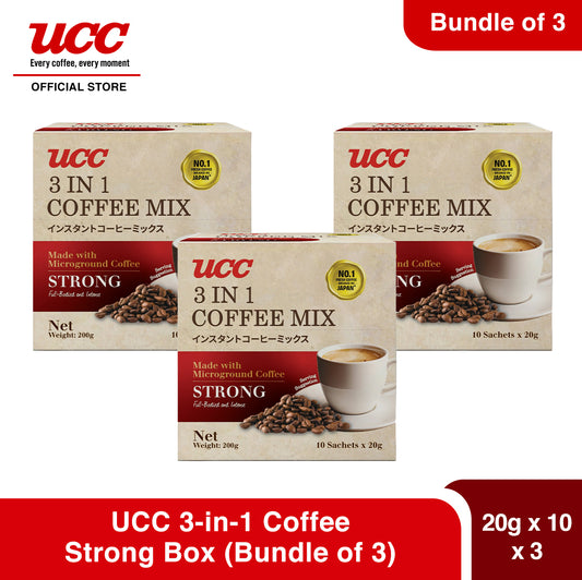 UCC 3-in-1 Coffee Strong Box 20g x 10 x 3 (Bundle of 3)