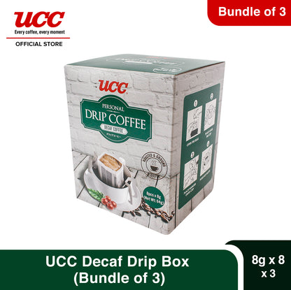 UCC Drip Coffee Decaf Box (Bundle of 3) (8g x 8 x 3)
