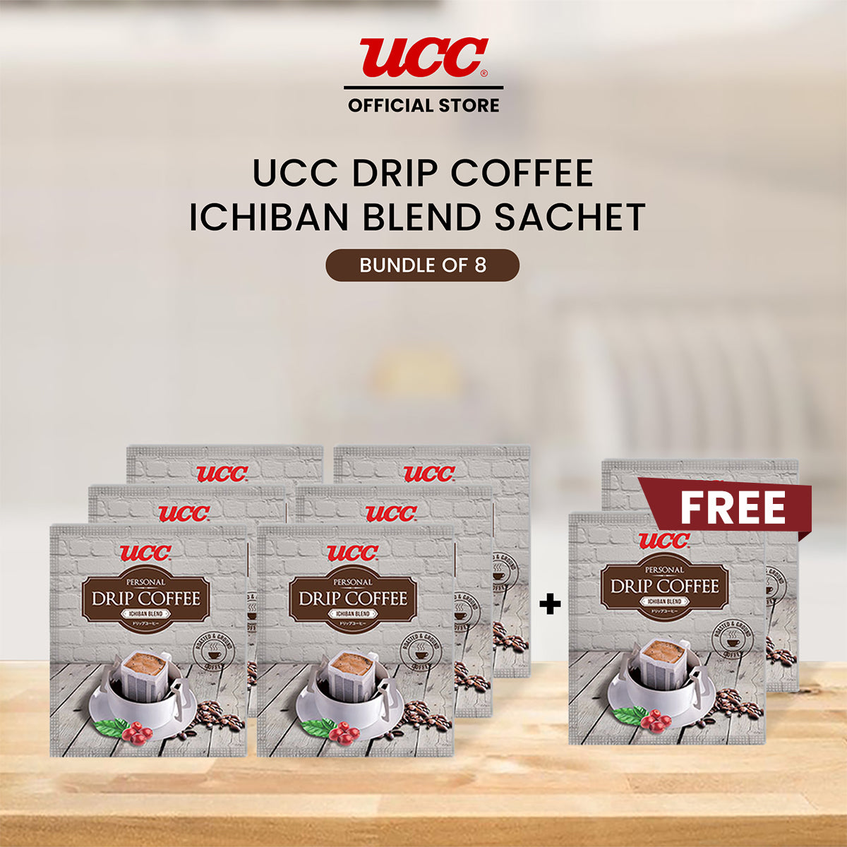 UCC Drip Coffee Ichiban Blend Sachet 8g - Buy 6, Get 2 FREE (Bundle of 8)