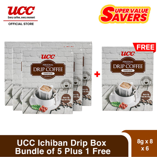 UCC Drip Coffee Ichiban Blend Box Bundle of 5 Plus 1 Free