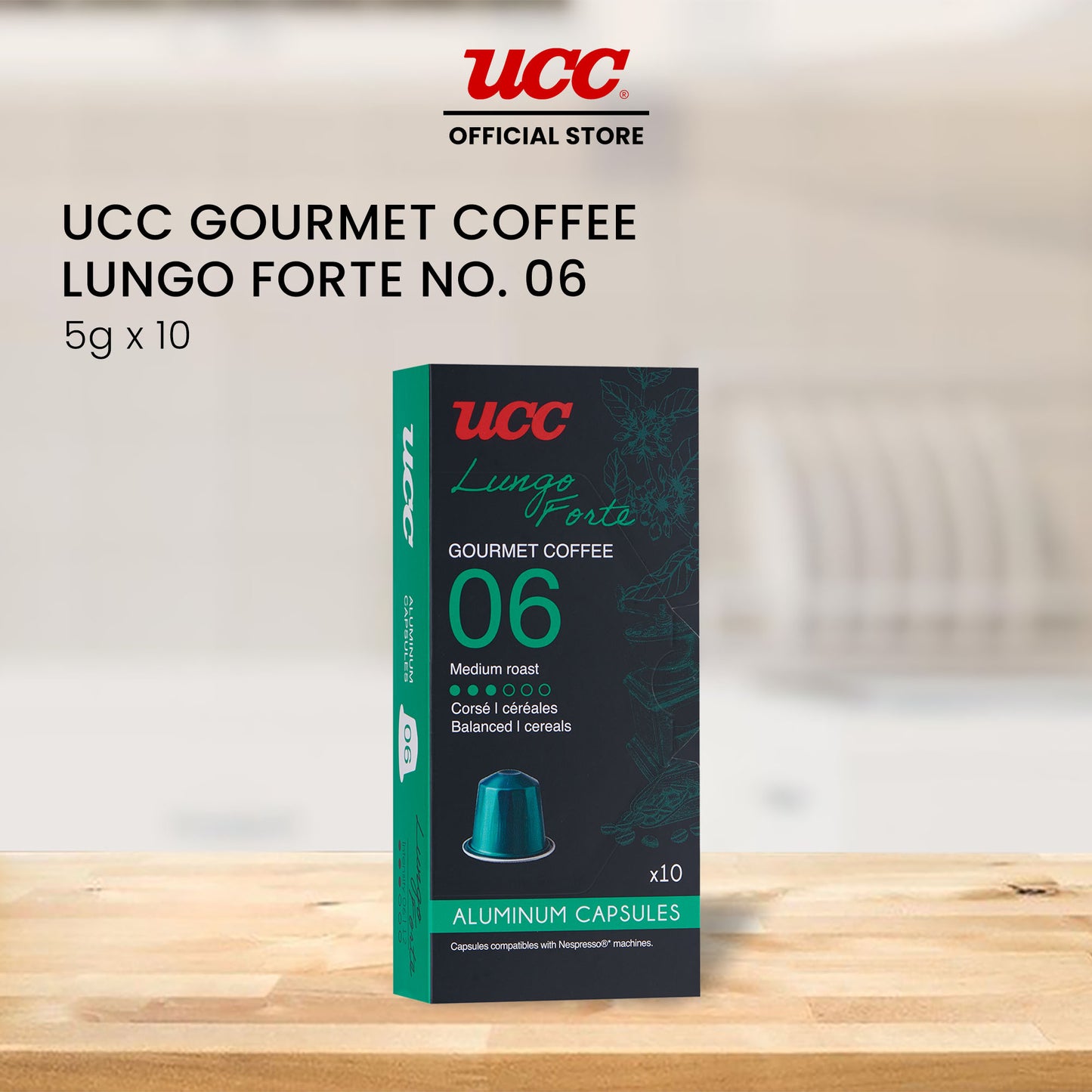 UCC Gourmet Coffee Capsule Lungo Forte No. 06 Compatible with Nespresso