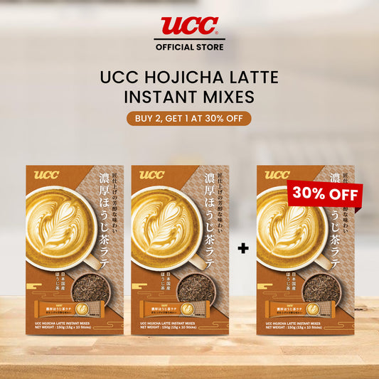 UCC Hojicha Tea Latte Instant Mixes 150g Buy 2, Get 1 at 30% (Bundle of 3)