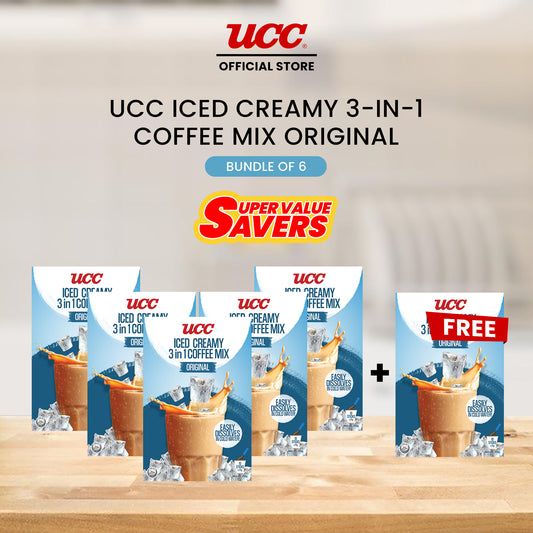 UCC Iced Creamy 3-in-1 Coffee Mix 25g x 10 (Bundle of 5) Plus 1 FREE