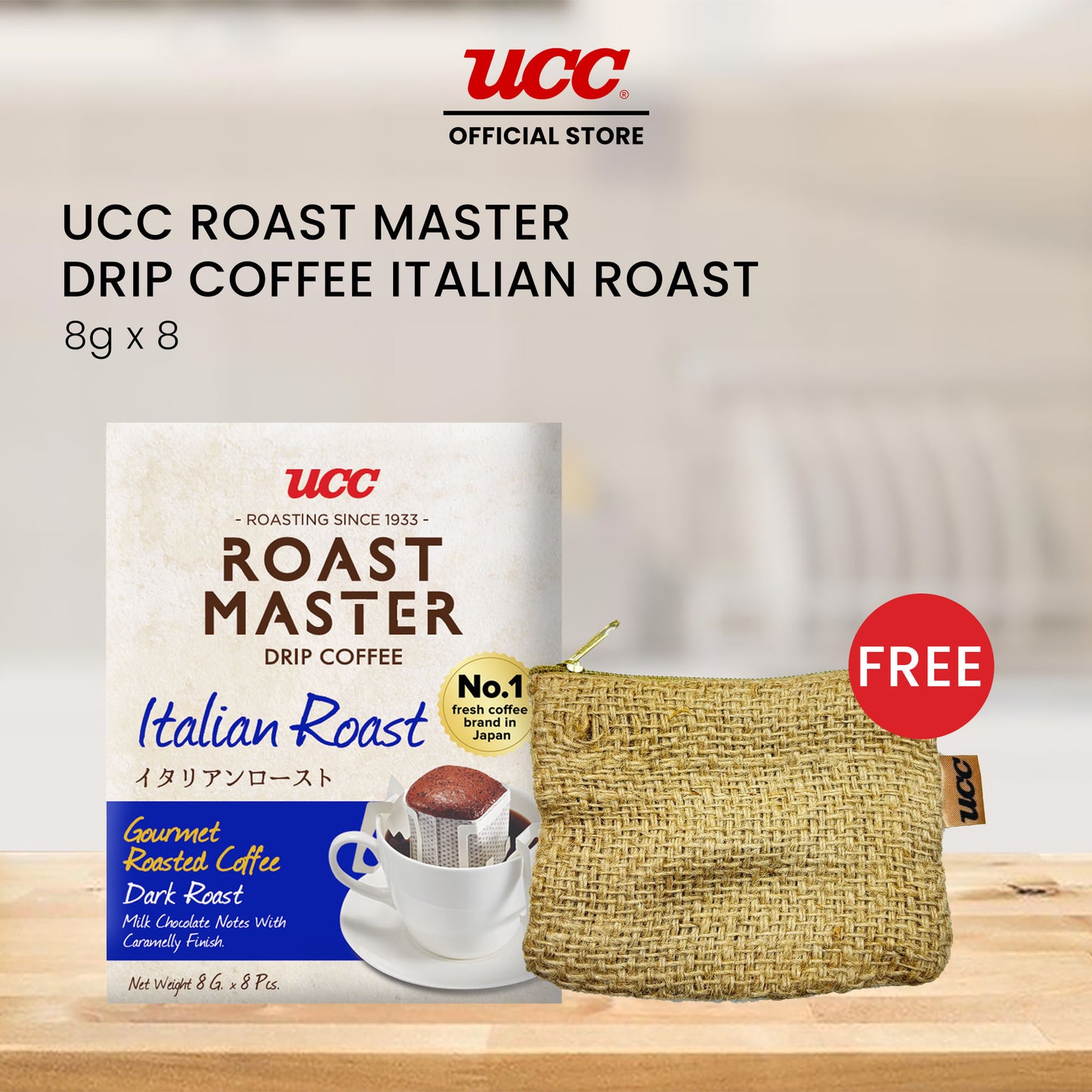 UCC Roast Master Drip Coffee Italian Roast 8g