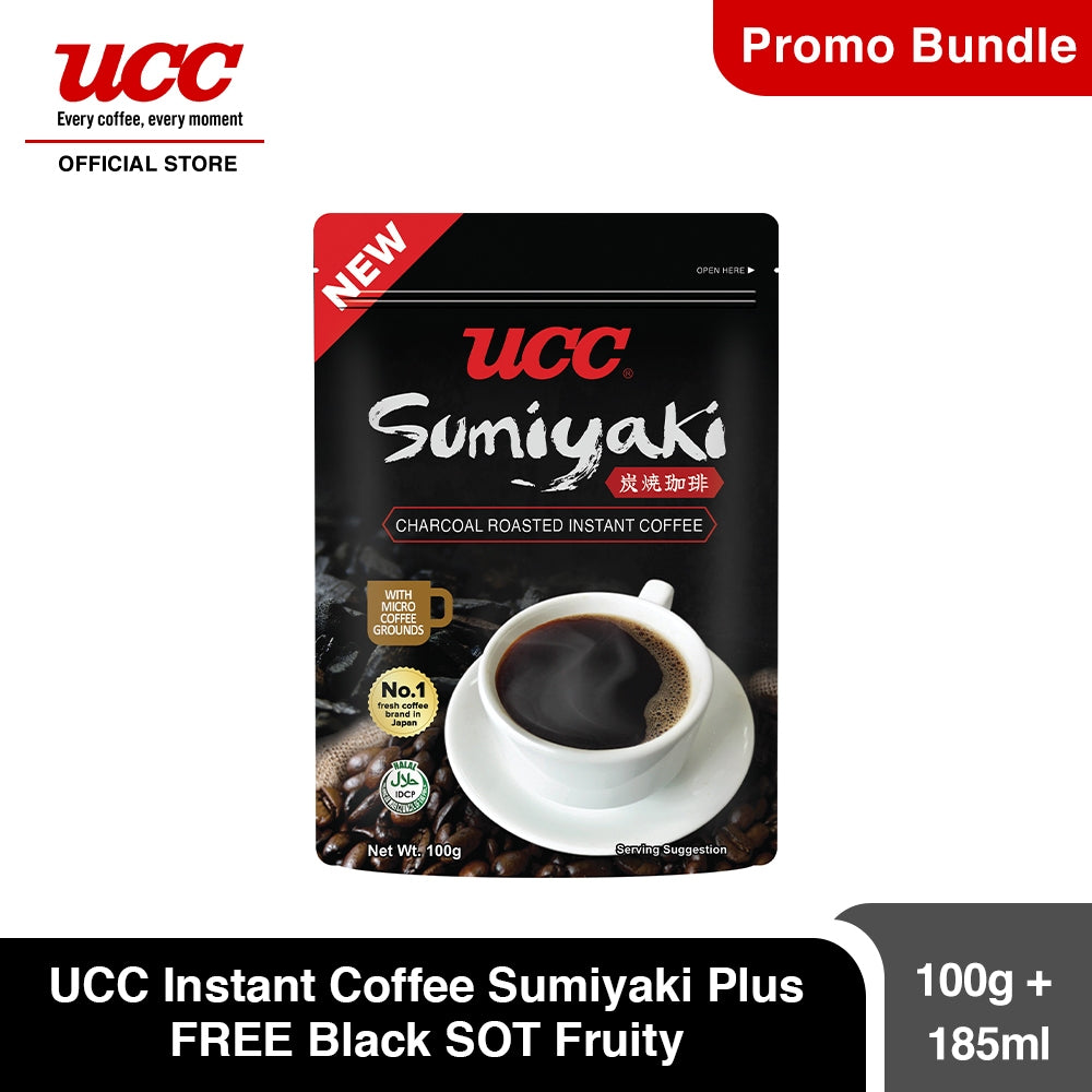 UCC Instant Coffee Sumiyaki 100g plus Free Black SOT Fruity