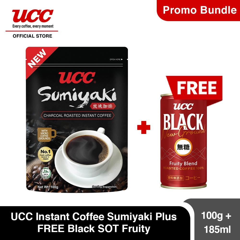 UCC Instant Coffee Sumiyaki 100g plus Free Black SOT Fruity