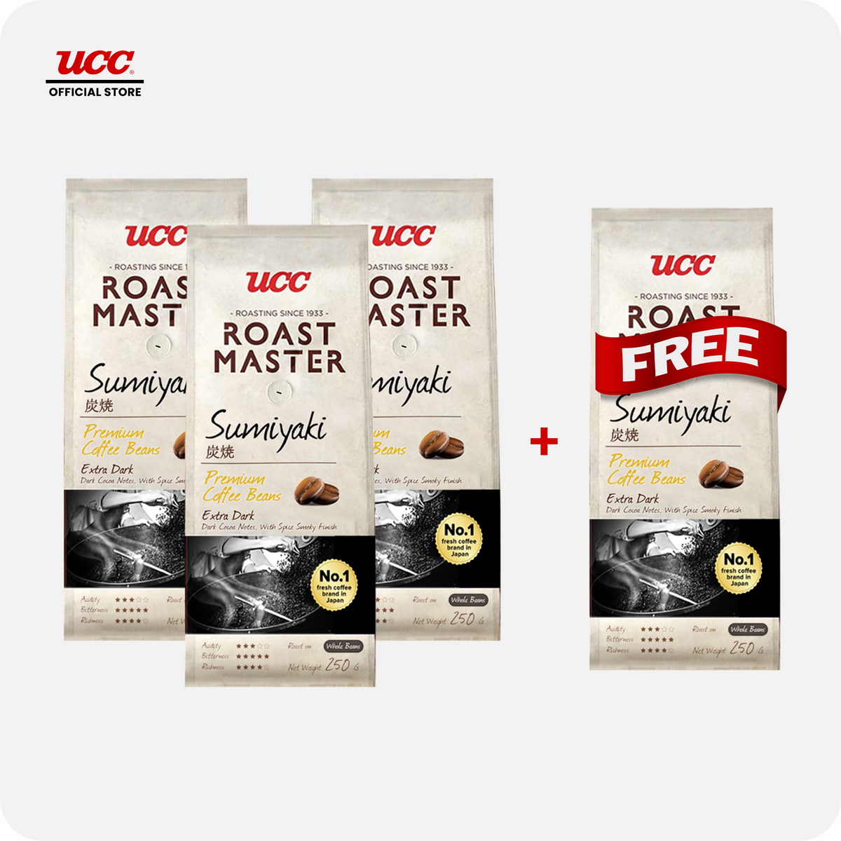 UCC Roast Master Sumiyaki Roasted Coffee Beans Buy 3 Get 1 FREE