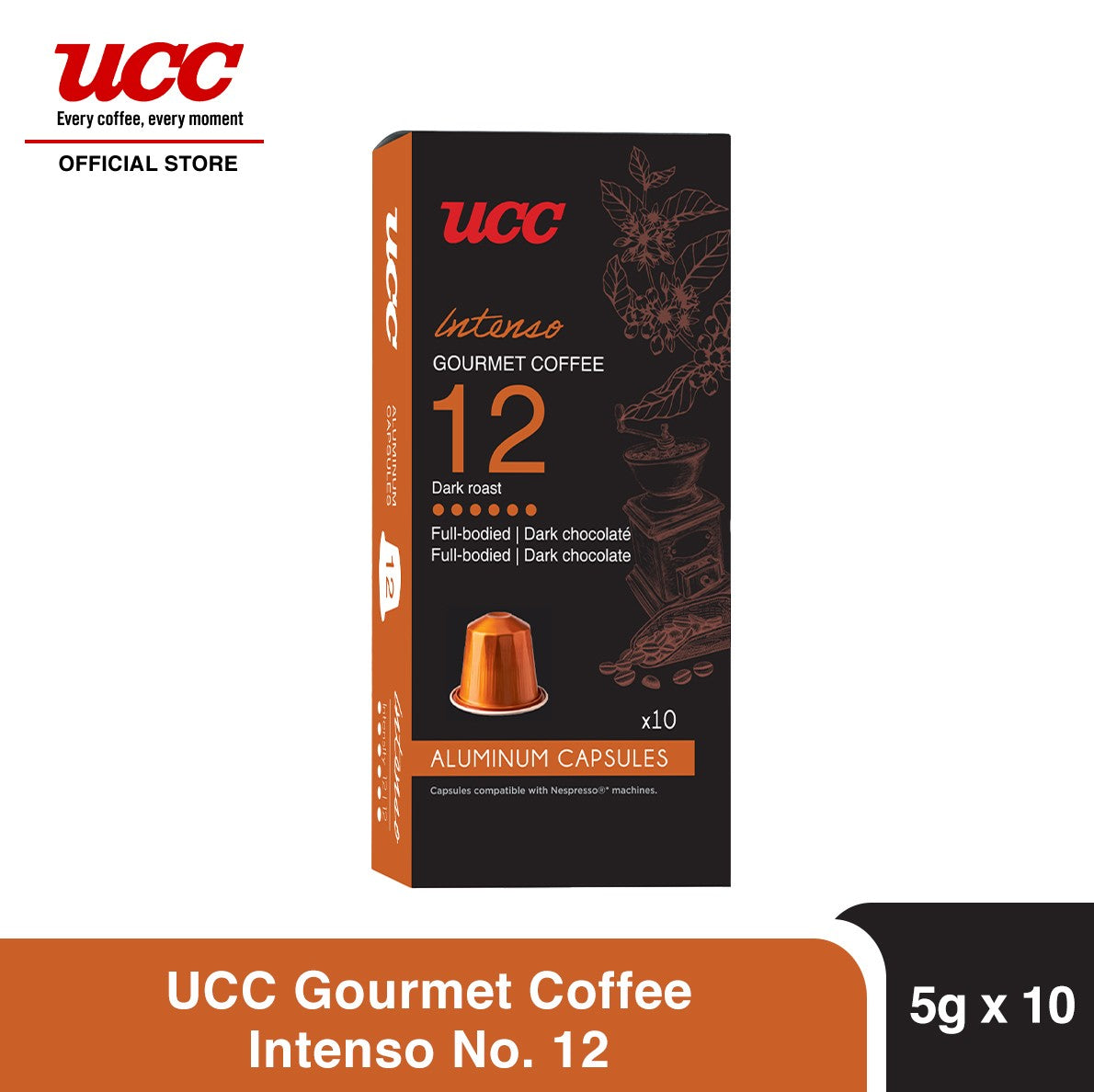 UCC Gourmet Coffee Intenso No. 12 Compatible with Nespresso