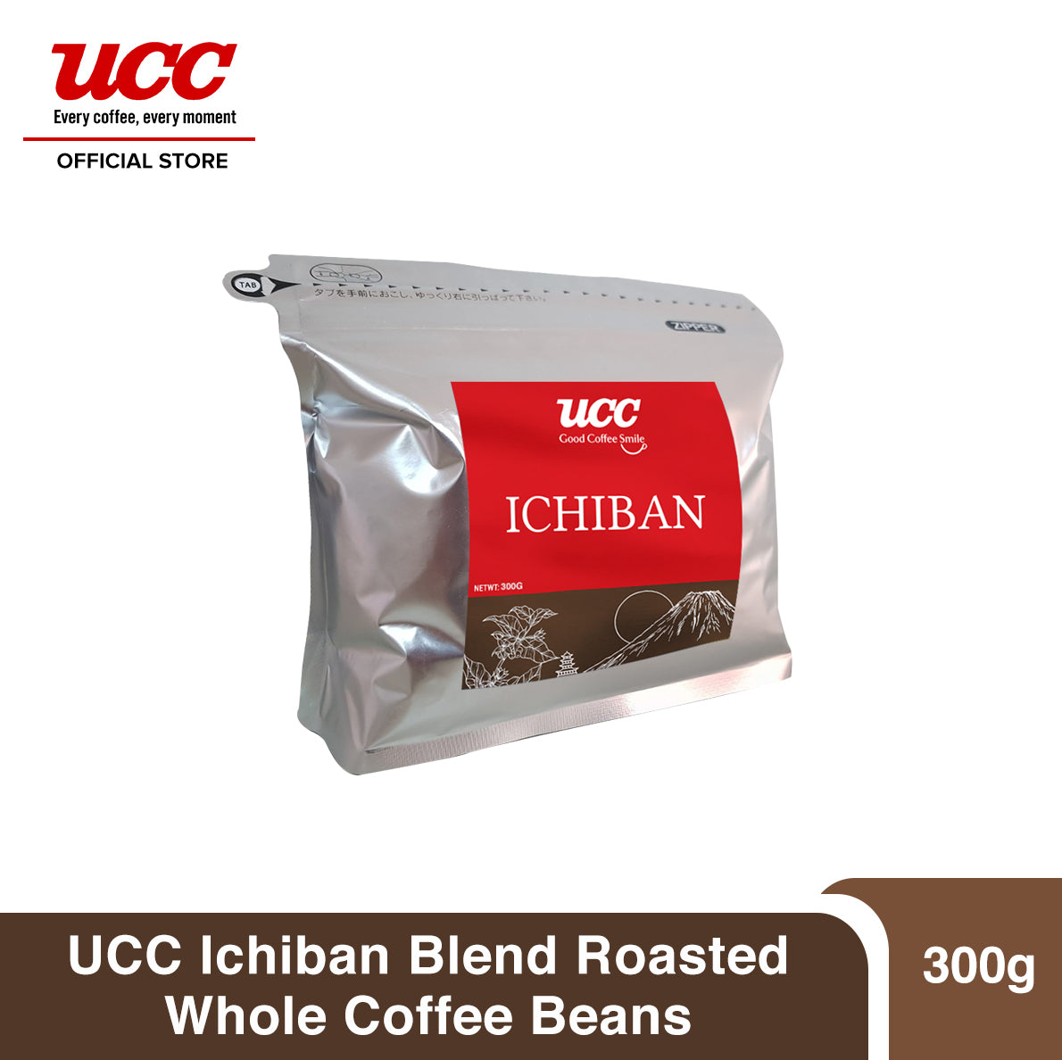 UCC Ichiban Blend Roasted Whole Coffee Beans 300g