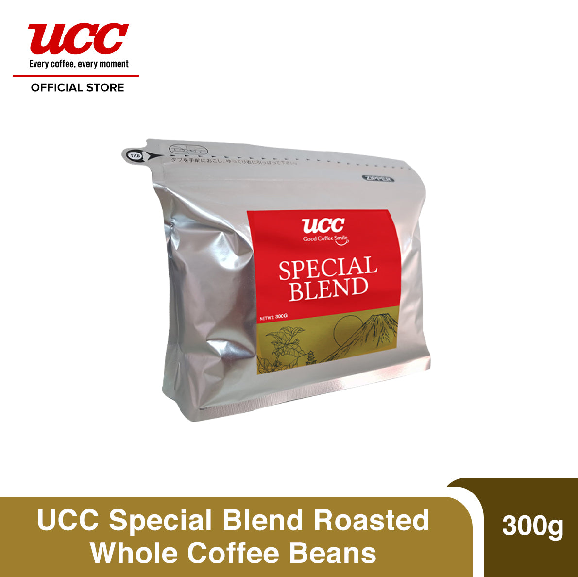 UCC Special Blend Roasted Whole Coffee Beans 300g