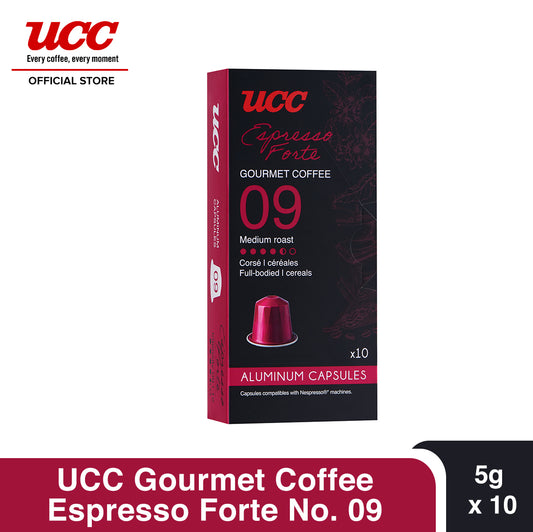 UCC Gourmet Coffee Capsule Espresso Forte No. 09 Compatible with Nespresso